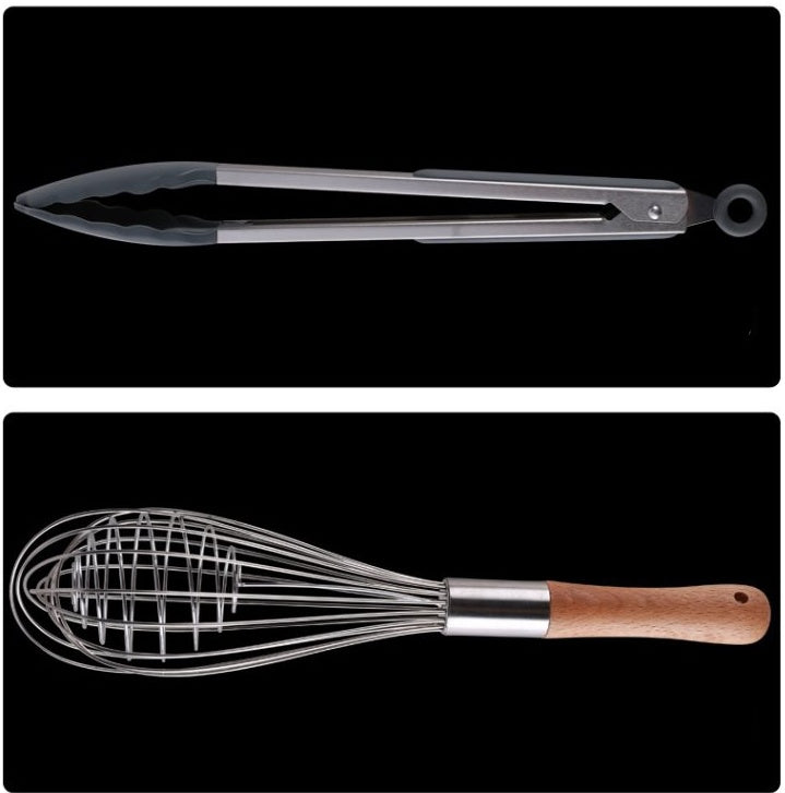 Wooden Handle Silicone Kitchen Utensils Set