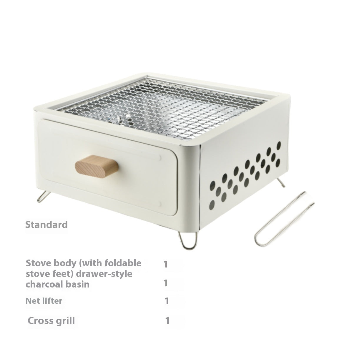 Square Outdoor Charcoal Barbecue Grill For Courtyard Cooking