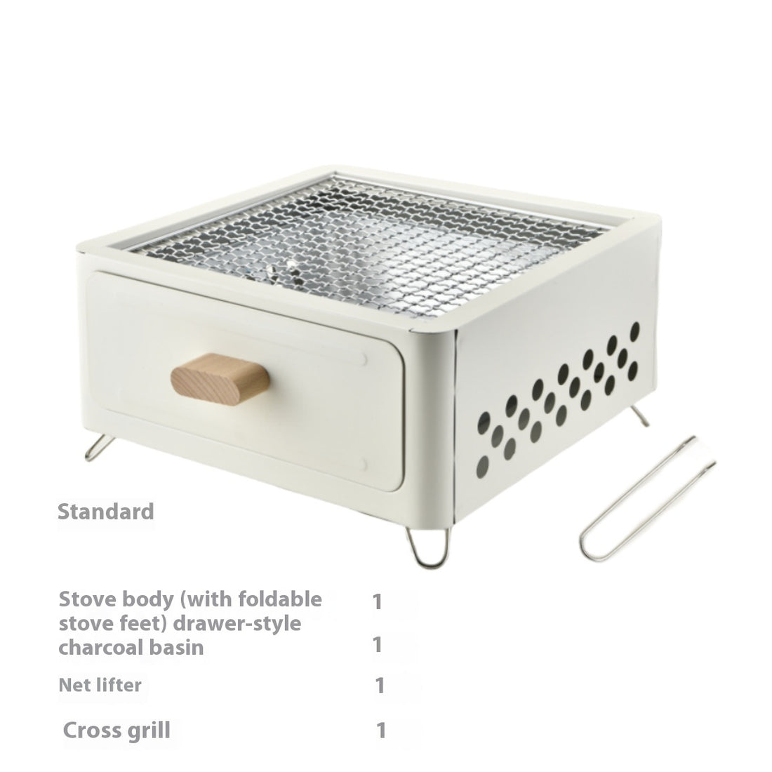 Square Outdoor Charcoal Barbecue Grill For Courtyard Cooking