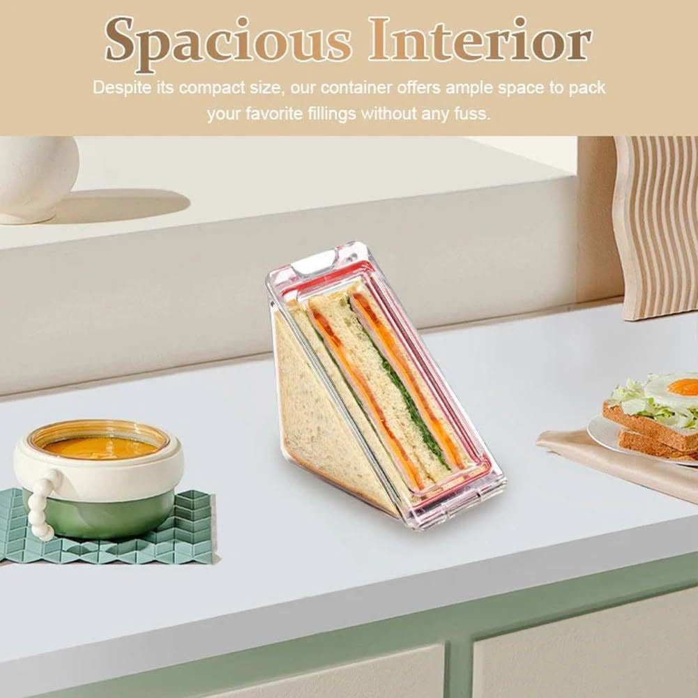 Reusable Triangle Magnetic Transparent Sandwich Storage Container
