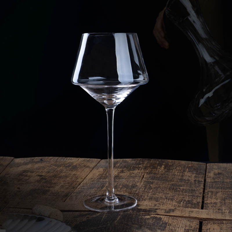Creative Crystal Glass Goblet With Golden Trim Design