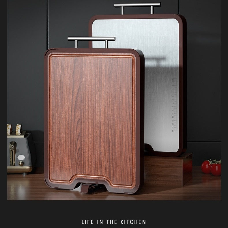 Double Sided Stainless Steel Ebony Cutting Board Antibacterial Mildewproof