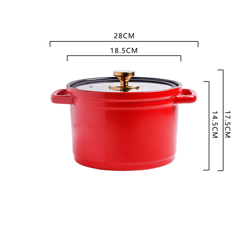 Nordic Ceramic Large Capacity Stock Pot For Porridge And Soup