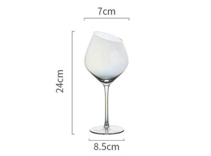 Elegant Crystal Goblet With Oblique Rim For Home Beverages