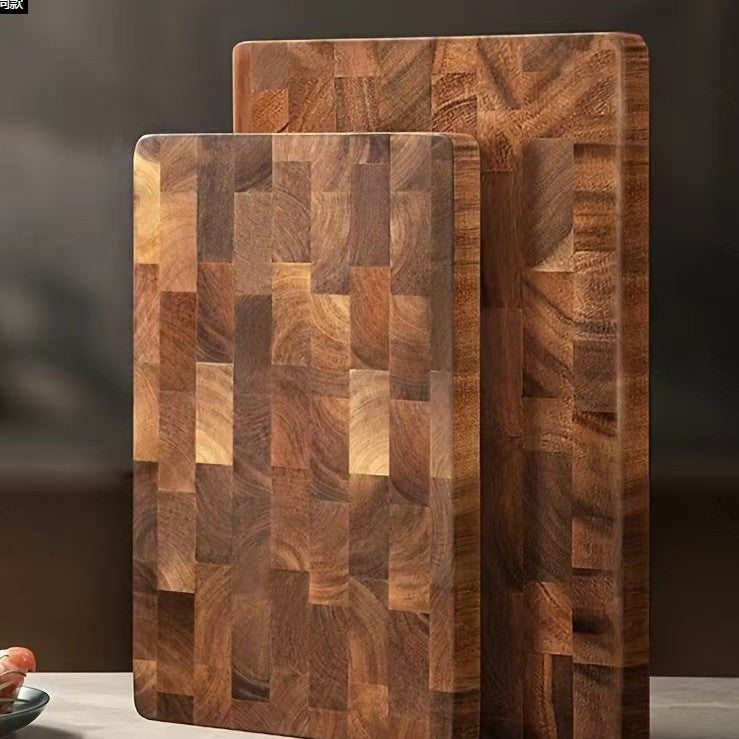 Acacia Mangium Solid Wood Cutting Board Chessboard Grid Design