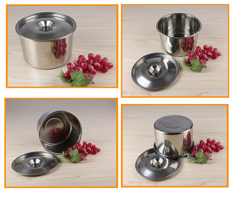 Stainless Steel Non Magnetic Kitchen Stock Pot With Seasoning Box