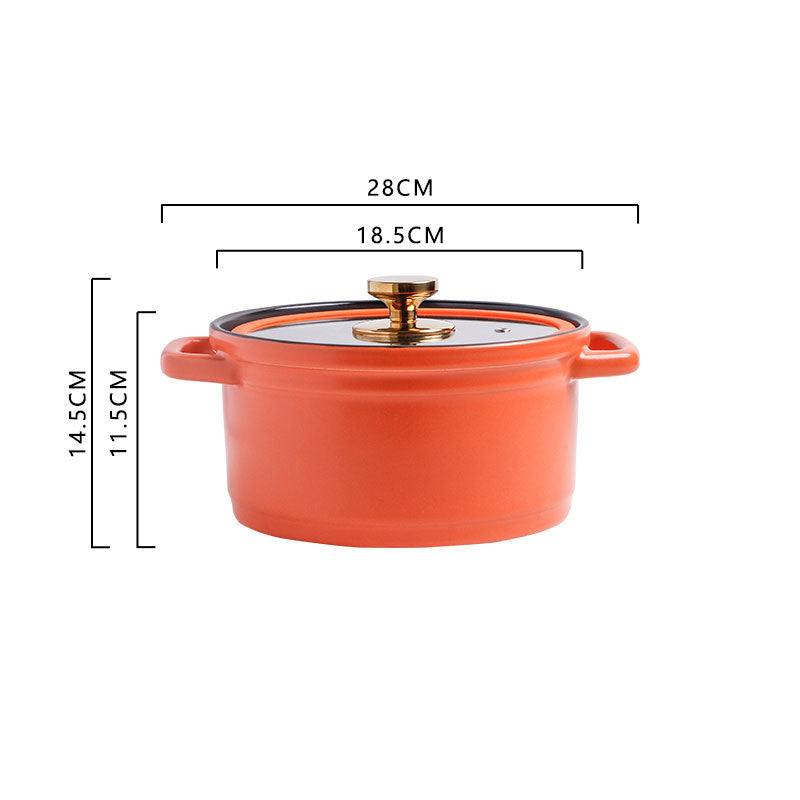 Nordic Ceramic Large Capacity Stock Pot For Porridge And Soup