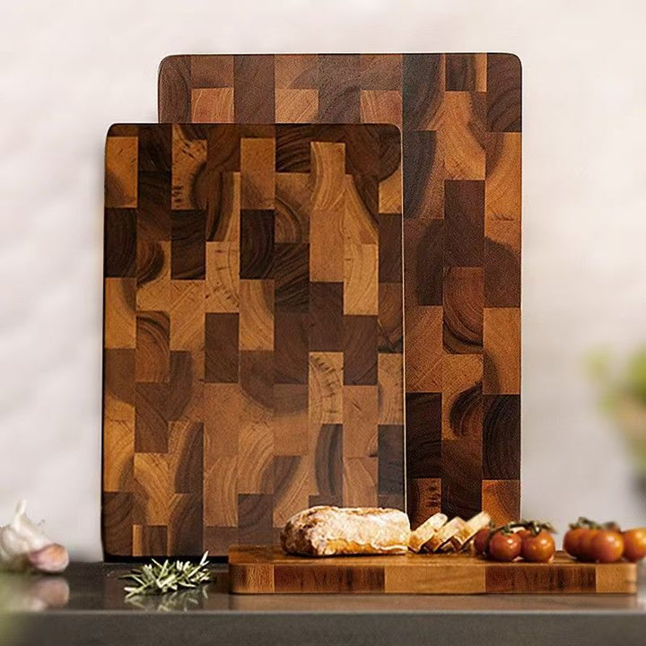 Acacia Mangium Solid Wood Cutting Board Chessboard Grid Design