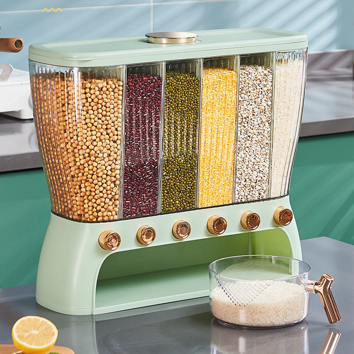 Kitchen Grain Storage Box With Separate Compartments