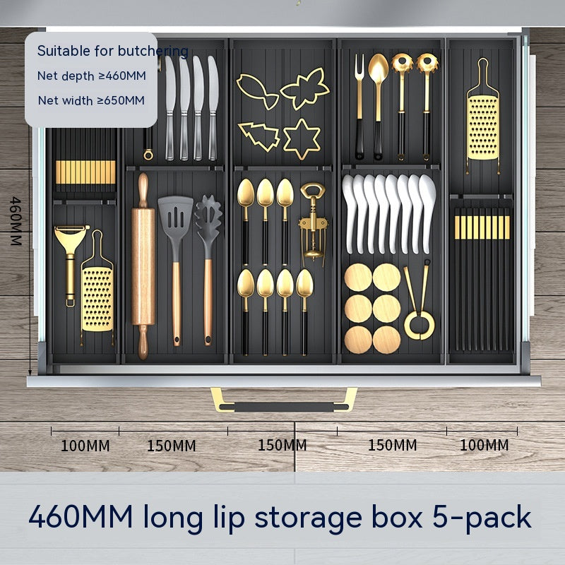 Kitchen Drawer Storage Box With Partition Organizer